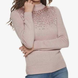 Juicy Couture Gradient Sequin Mockneck Sweater